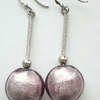 Murano Lilac lentil earrings