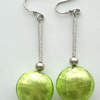 green murano lentil earrings