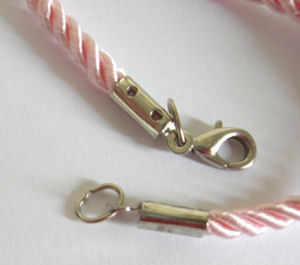 pink murano pendant on rope